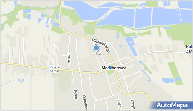 Modliborzyce powiat janowski, Kościelna, mapa Modliborzyce powiat janowski