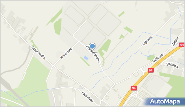 Modlniczka, Komandosów, mapa Modlniczka