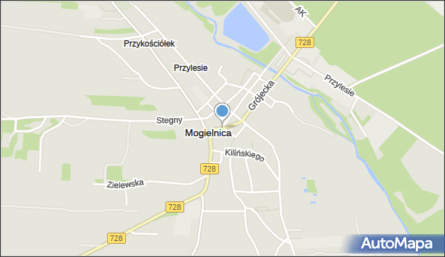 Mogielnica powiat grójecki, Kościelna, mapa Mogielnica powiat grójecki
