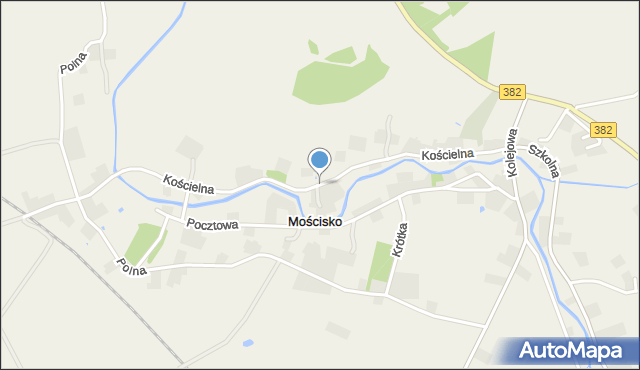 Mościsko gmina Dzierżoniów, Kościelna, mapa Mościsko gmina Dzierżoniów