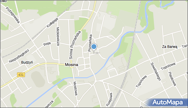 Mosina powiat poznański, Kościelna, mapa Mosina powiat poznański