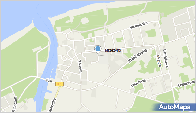 Mrzeżyno, Kopernika Mikołaja, mapa Mrzeżyno