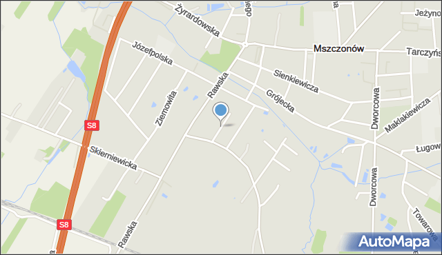 Mszczonów, Korpusa Mariana, mapa Mszczonów