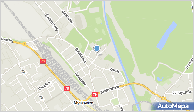 Mysłowice, Kołłątaja Hugo, mapa Mysłowice