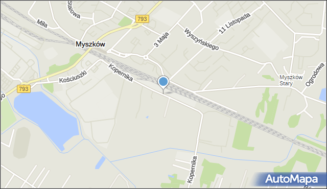 Myszków, Kopernika Mikołaja, mapa Myszków