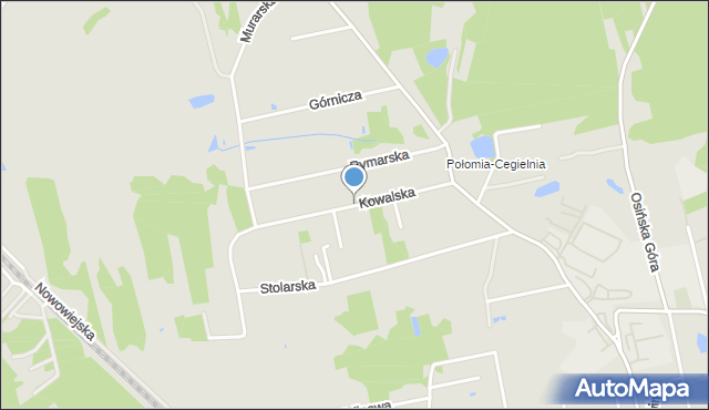 Myszków, Kowalska, mapa Myszków