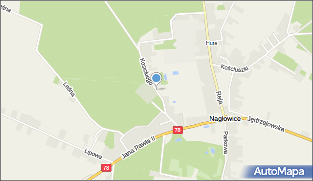 Nagłowice, Kosickiego Józefa, mapa Nagłowice