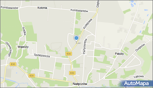 Nałęczów powiat puławski, Kolejowa, mapa Nałęczów powiat puławski