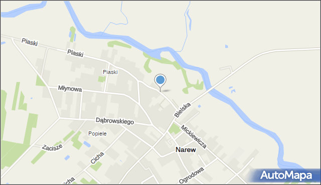 Narew, Kościelna, mapa Narew