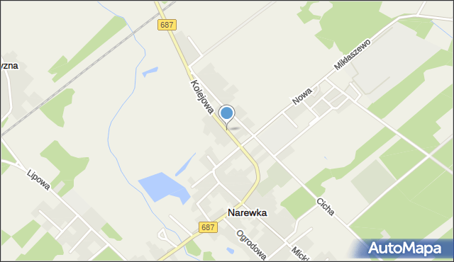 Narewka, Kolejowa, mapa Narewka