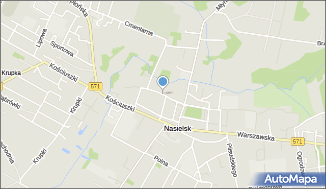 Nasielsk, Kościelna, mapa Nasielsk