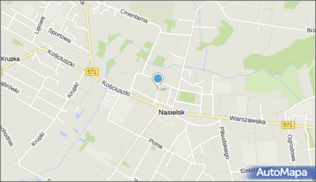 Nasielsk, Kozia, mapa Nasielsk