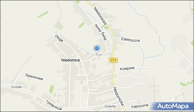 Niedomice, Kościuszki Tadeusza, gen., mapa Niedomice