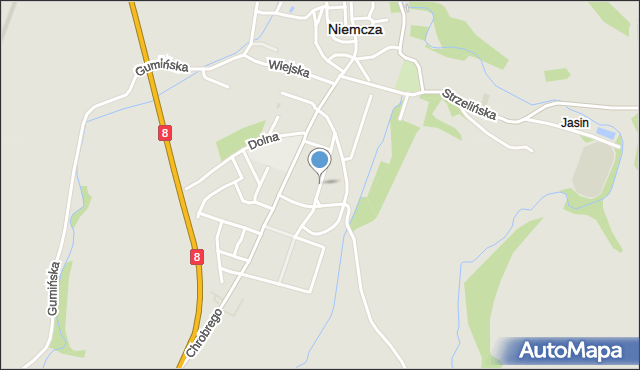 Niemcza, Kościuszki Tadeusza, gen., mapa Niemcza