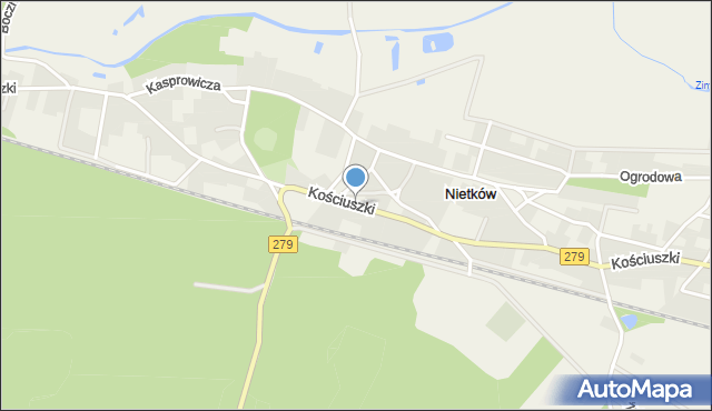 Nietków, Kościuszki Tadeusza, gen., mapa Nietków