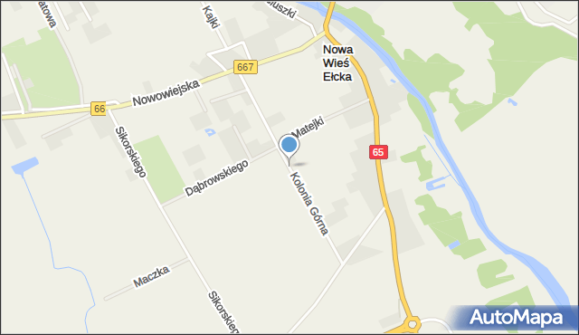Nowa Wieś Ełcka, Kolonia Górna, mapa Nowa Wieś Ełcka