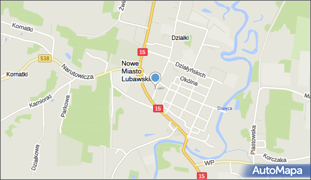 Nowe Miasto Lubawskie, Kościuszki Tadeusza, gen., mapa Nowe Miasto Lubawskie