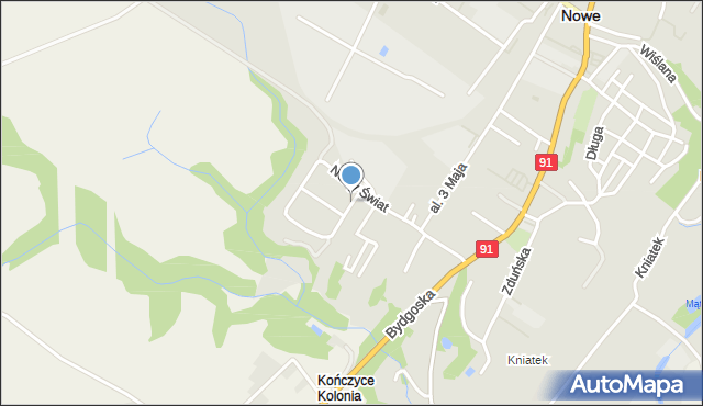 Nowe powiat świecki, Kosmonautów, mapa Nowe powiat świecki