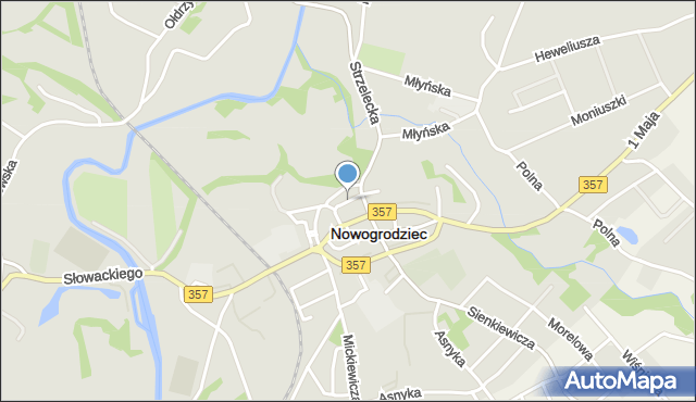 Nowogrodziec, Kościelna, mapa Nowogrodziec