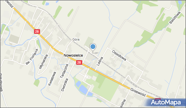 Nowosielce gmina Zarszyn, Kościelna, mapa Nowosielce gmina Zarszyn
