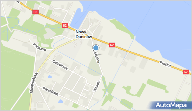 Nowy Duninów, Kościelna, mapa Nowy Duninów