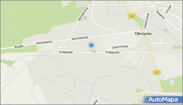 Obrzycko, Kolejowa, mapa Obrzycko