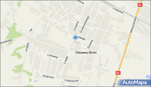Olszewo-Borki, Konopnickiej Marii, mapa Olszewo-Borki