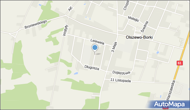 Olszewo-Borki, Kosynierów, mapa Olszewo-Borki