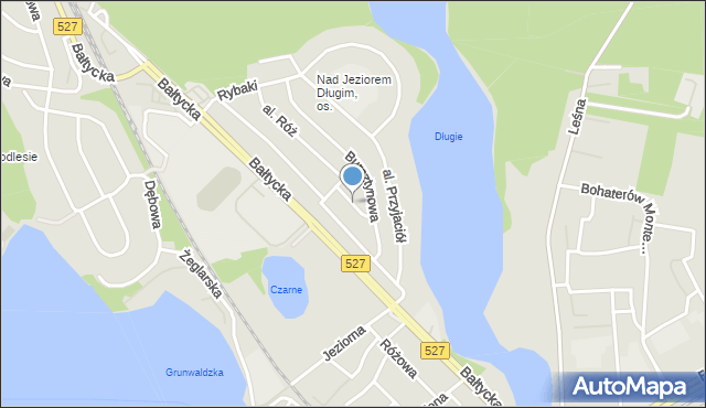 Olsztyn, Koralowa, mapa Olsztyna