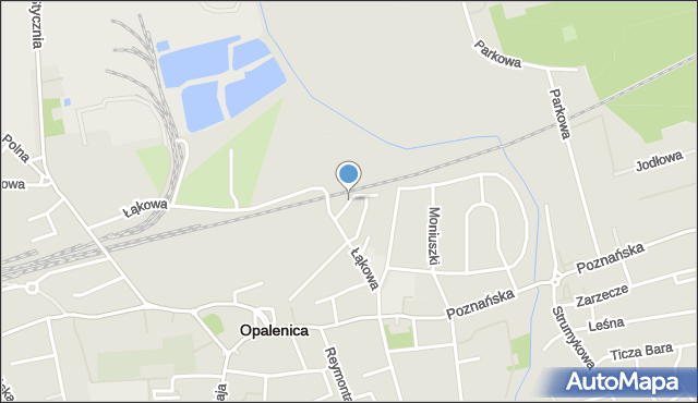 Opalenica powiat nowotomyski, Kolejowa, mapa Opalenica powiat nowotomyski