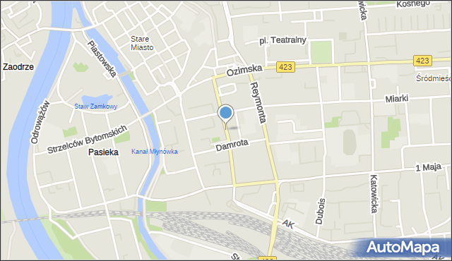 Opole, Kołłątaja Hugo, mapa Opola