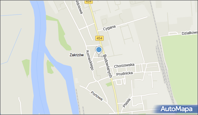 Opole, Koziołka Karola, ks., mapa Opola