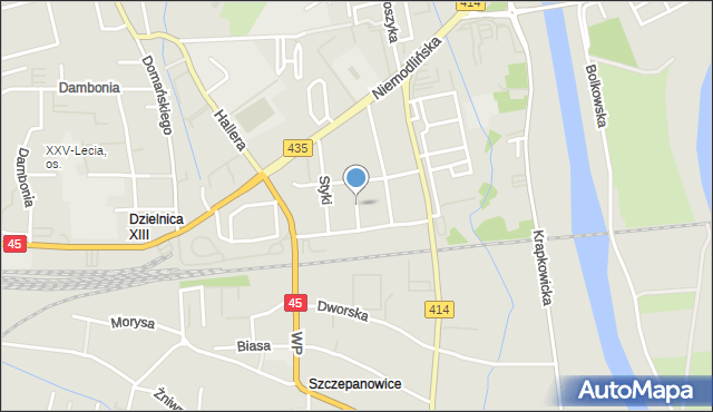 Opole, Kossaka Juliusza, mapa Opola