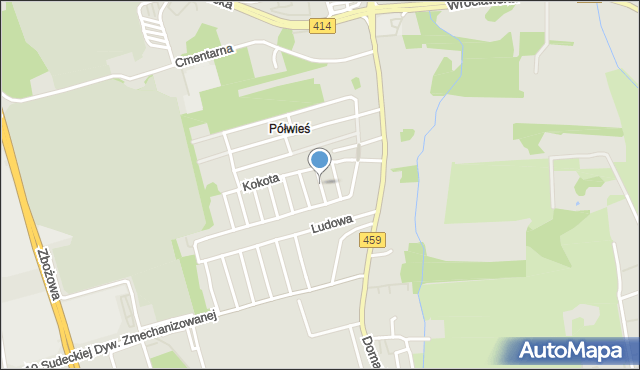 Opole, Kolbuszewskiego Stanisława, prof., mapa Opola