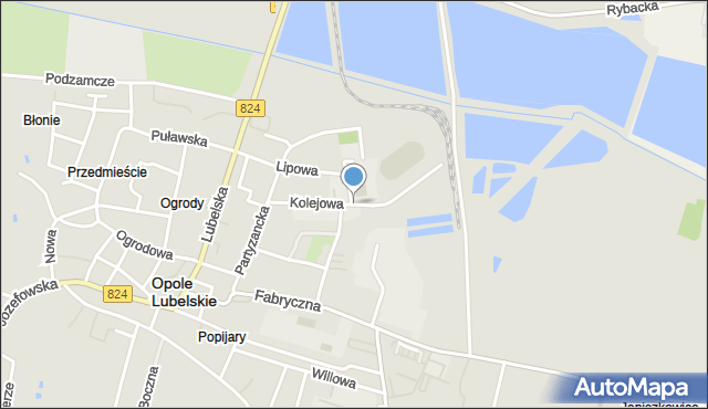 Opole Lubelskie, Kolejowa, mapa Opole Lubelskie