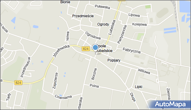 Opole Lubelskie, Kościelna, mapa Opole Lubelskie