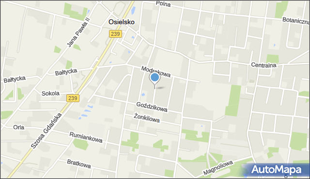 Osielsko, Konwaliowa, mapa Osielsko