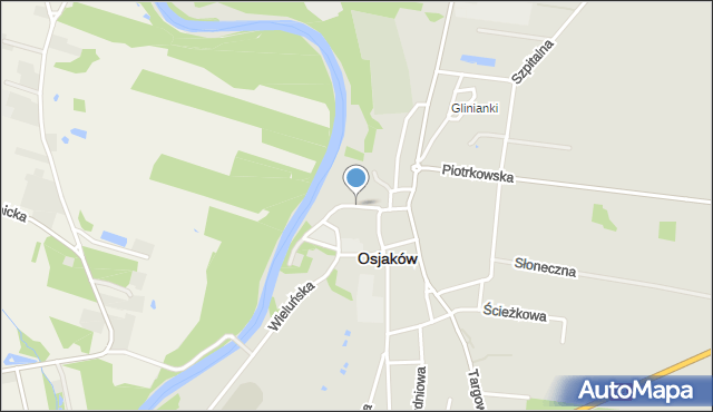 Osjaków, Kościelna, mapa Osjaków