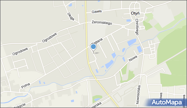Otyń, Kostyszyn, mapa Otyń