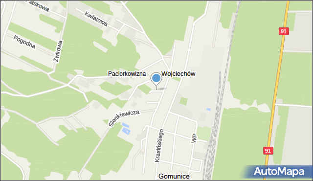 Paciorkowizna, Kochanowskiego Jana, mapa Paciorkowizna