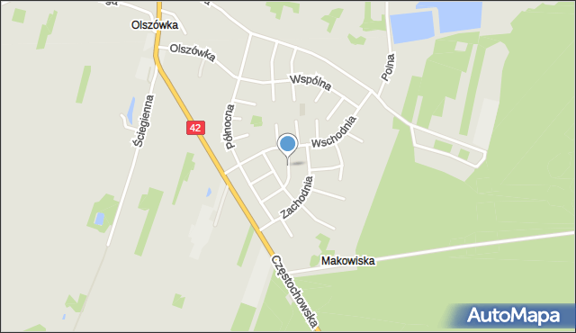 Pajęczno, Kochanowskiego Jana, mapa Pajęczno