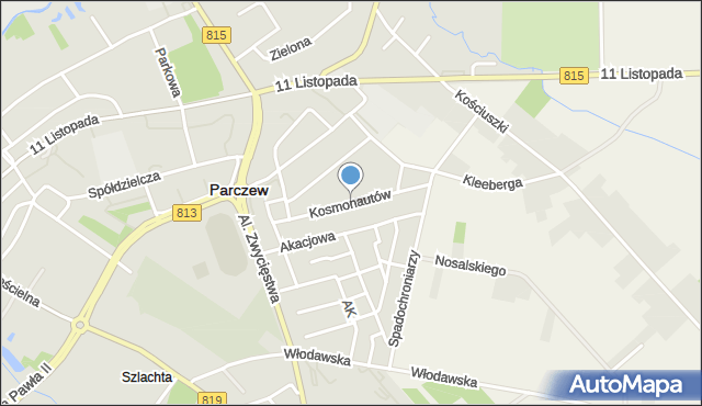 Parczew, Kosmonautów, mapa Parczew