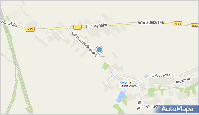 Pawłowice powiat pszczyński, Kolonia Studzieńska, mapa Pawłowice powiat pszczyński