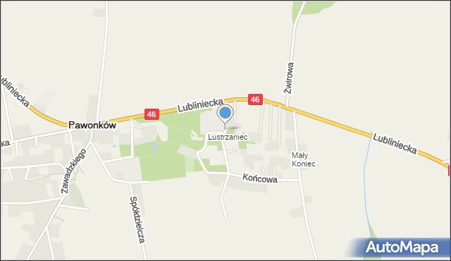 Pawonków, Końcowa, mapa Pawonków