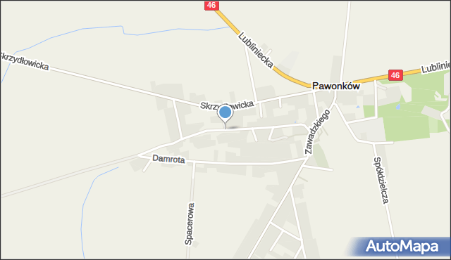 Pawonków, Kościuszki Tadeusza, gen., mapa Pawonków