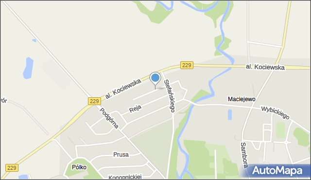 Pelplin, Kochanowskiego Jana, mapa Pelplin