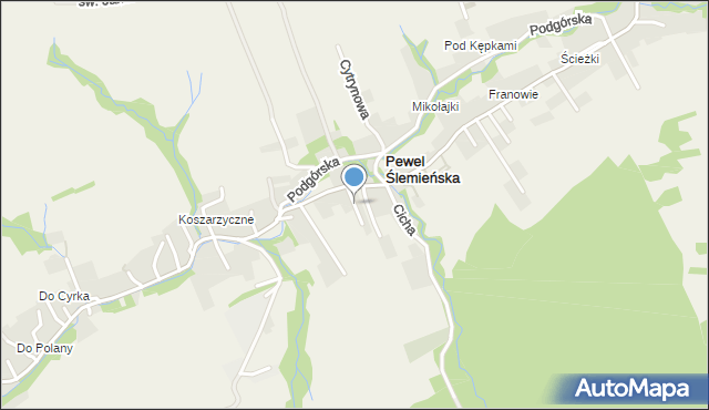 Pewel Ślemieńska, Kolorowa, mapa Pewel Ślemieńska