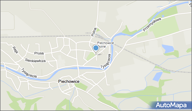 Piechowice powiat karkonoski, Kościuszki Tadeusza, gen., mapa Piechowice powiat karkonoski