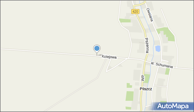 Pilszcz, Kolejowa, mapa Pilszcz