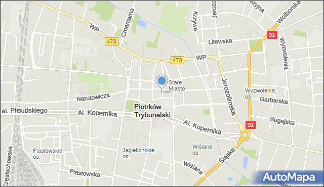 Piotrków Trybunalski, Konarskiego Stanisława, mapa Piotrków Trybunalski